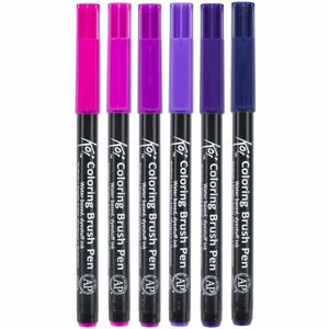 Набір маркерів Koi Coloring Brush Pen, GALAXY, 6кол., Sakura