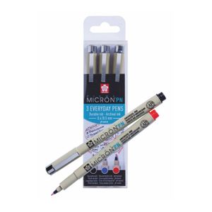 Набір ручок PIGMA MICRON PN OFFICE, 3кол., (чорний, синій, червоний), Sakura