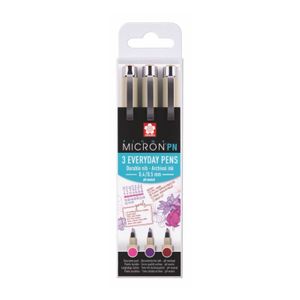 Набір ручок PIGMA MICRON PN CRAFTS, 3кол., (рожево-червоний, пурпуровий, бордовий), Sakura