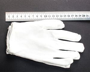 Білі бавовняні рукавички еластичні, розмір М