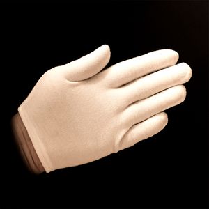 Білі бавовняні рукавички з укороченою манжетою, розмір S