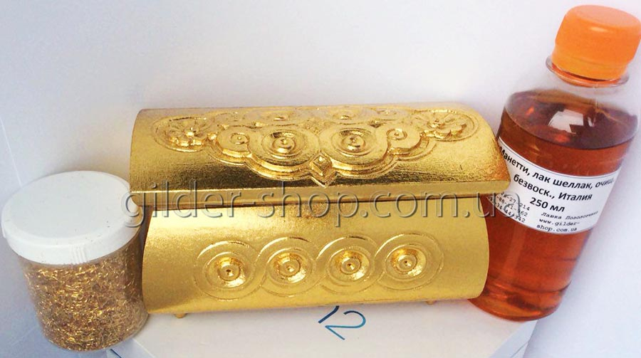 Позолота шкатулки ватою для золочення №2,5 Стандартний золотий колір