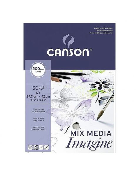 Альбом для акварелі, А3, 50 аркушів, 200 гр/м2, 297х420 мм, Mix Media Imagine, Canson