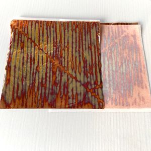 Кольорова поталь оксид, №01 Малиново-помаранчеві смуги, 5 аркушів, 14 на 14 см