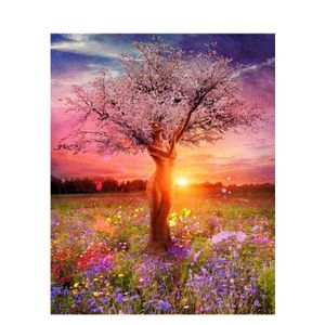 Картина по номерам, Дерево Красоты на закате, 40 x 50 см, подрамник в комплекте для сборки, 010