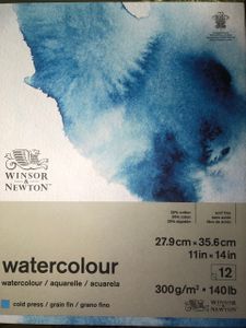 Блок бумаги акварельной холодного прессования, 27,9х35,6 см, 300 гр, 12 листов, Watercolour aquarelle Classic range, Winsor