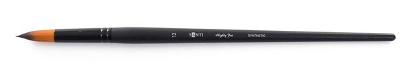 Кисть круглая, синтетика, длинная ручка, №12, Santi Highly Pro