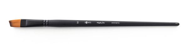 Пензель кутовий, синтетика, довга ручка, №14, Santi Highly Pro