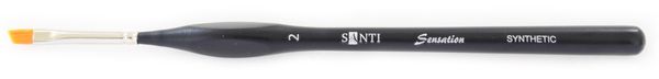 Кисть угловая, синтетика, короткая ручка с изгибом, №2, Santi Sensation