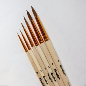 Кисть круглая колонок, №4 длинная ручка 1112, Рублёв (Roubloff)