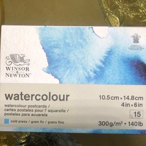 Блок бумаги акварельной холодного прессования, 10х15см, 300 гр, 15 листов, Watercolour aquarelle Classic range(new), Winsor