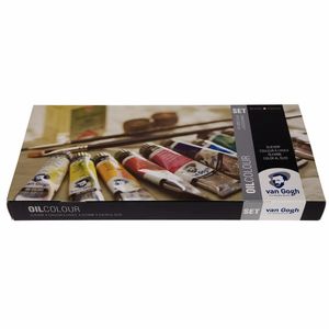 Набор масляных красок Combiset, 10 цв по 20 мл, 2 кисти, медиум, мясленка, Van Gogh