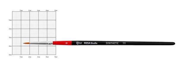 Кисть круглая синтетика, №0, короткая ручка 111, Synthetic, Rosa Studio