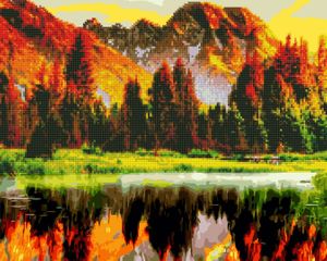Алмазная картина-раскраска, Осенний лес, 40 x 50 см, БрашМи (BrushMe)