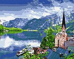 Картина по номерам, Вид на горное озеро, 40 x 50 см, GX33056, БрашМи (BrushMe)