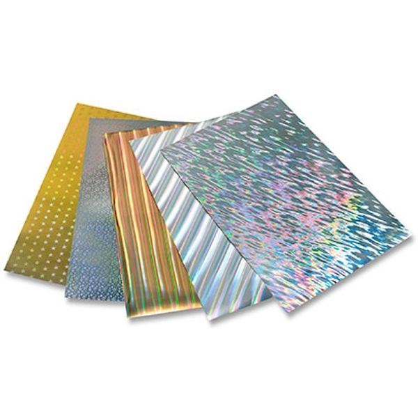 Folia картон голографический Holographic Card 230 гр, 50x70 см, Gold Strips (Золотые полоски)