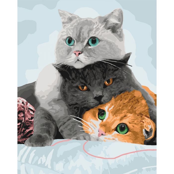 Картина по номерам, Три кота, 40 x 50 см, Идейка