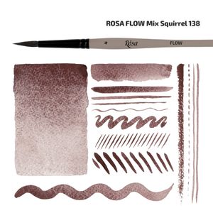 Пензлик круглий мікс білка FLOW 138, №5, коротка ручка,  Rosa