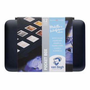 Набір акварельних фарб, 12 кол.+пензлик, кювета, Pocket box, пластик. бокс, Van Gogh Specialty