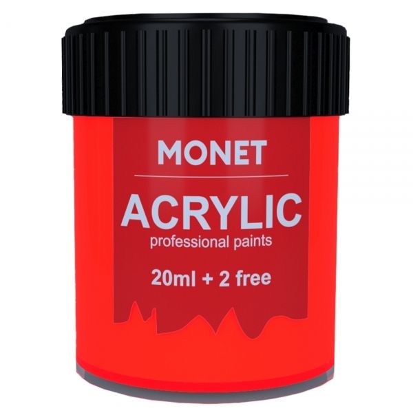 Фарба акрилова, Червона флуоресцентна 22 мл, Monet (F4)