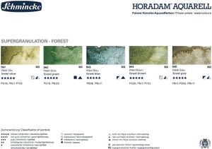 Акварельная краска с грануляцией, Forest green, Зелёный, туба 15 мл, AQ 14, Horadam, Schmincke 942
