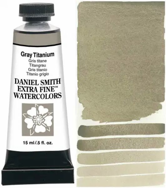Акварельная краска, Серый титановый Gray Titanium , s1, 15 мл, Дэниэль Смит (Daniel Smith)