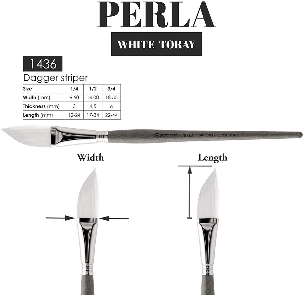 Купить Escoda синт Perla 1436 кисть угловая страйпер синтетика Эскода