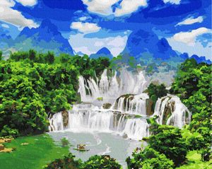 Картина по номерам, Водопад Детьян, 40 на 50 см, GX27324, Брашми (Brushme)