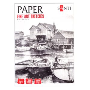 Набор бумаги для рисования А4, 20 листов, 210х297 мм, Fine art sketches,  Санти (Santi)