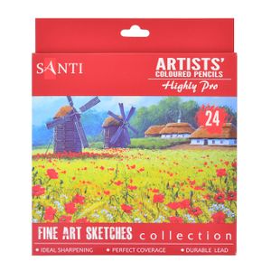 Набор художественных цветных карандашей, 24 шт., Санти Santi "Highly Pro"