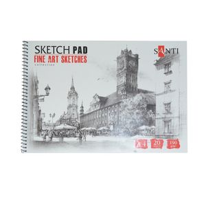 Альбом для графики, А4, 20 листов, 190 г/м2, 210х297 мм, Fine art sketches, Санти (Santi)