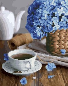 Алмазная картина-раскраска, Чай с цветочным ароматом, 40 x 50 см, БрашМи (BrushMe)