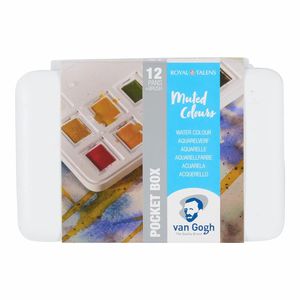 Набір акв. фарб 12 кол+пензлик, Pocket box пластик. бокс, Van Gogh Royal Talens Muted Colours