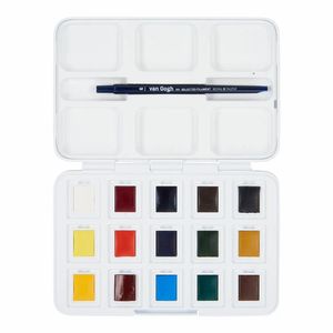 Набор аквар. красок 12 цв+кисть+3 цв. бесплатно, Pocket box, плаcт.бокс, Van Gogh Royal Talens