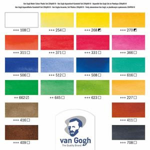 Набор акварельных красок 18 цв + кисть + спонж, пластик.бокс, Van Gogh Royal Talens