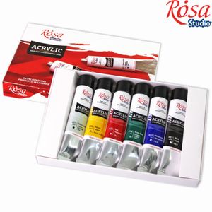 Набор акриловых красок 6 цв 20 мл, ROSA Studio