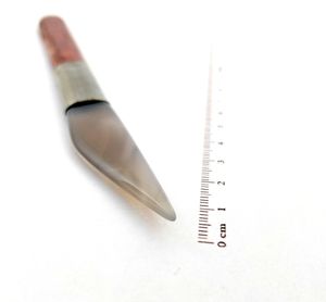 Агатовый зубок для полировки сусальной позолоты, №6, Нож, Agat-Zub