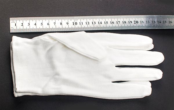 Білі бавовняні рукавички, розмір XL