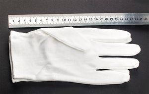 Белые хлопковые перчатки, размер XL