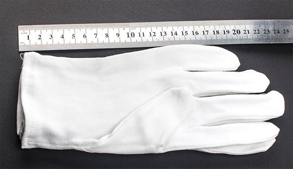 Білі бавовняні рукавички, розмір L