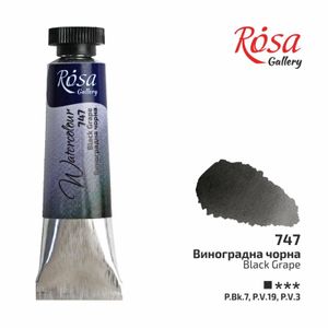 Фарба акварельна, Виноградна чорна 747, туба, 10 мл, ROSA Gallery