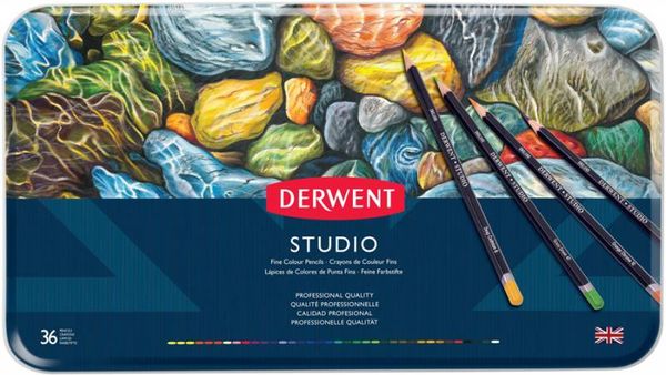 Набір кольорових олівців Studio, 36 кол., в метал. коробці, Derwent