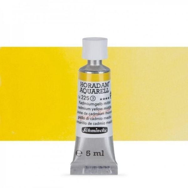 Акварельна фарба,  Кадмій жовтий середній
Сadmium yellow medium, туба 5мл, AQ 14, Horadam, Schmincke 225