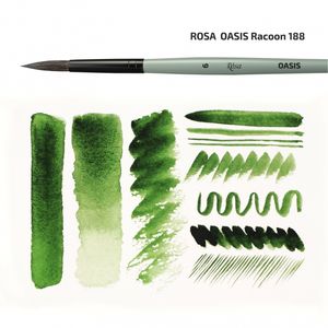 Пензлик круглий єноті, коротка ручка OASIS 188, Rosa Studio в асортименті