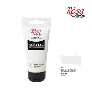 Краска акриловая, Белила титановые, 75 мл, ROSA Studio 401