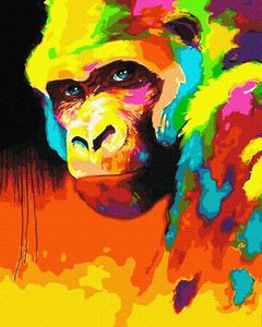Картина по номерам, Орангутанг в красках, 40 x 50 см, БрашМи (BrushMe)