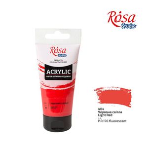 Краска акриловая, Красная светлая, 75 мл, ROSA Studio 404