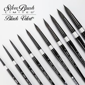Пензлик круглий білка мікс, №4, Black Velvet 3000S, Сильвер Браш (Silver Brush)