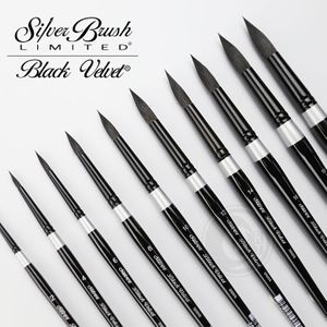 Пензлик круглий білка мікс, №2, Black Velvet 3000S, Silver Brush