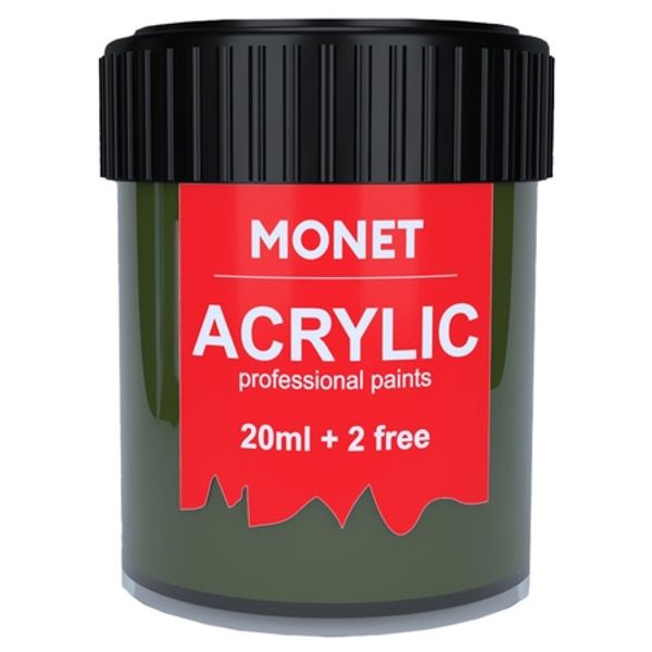 Краска акриловая, Зеленая хаки 22 мл, Monet (83)